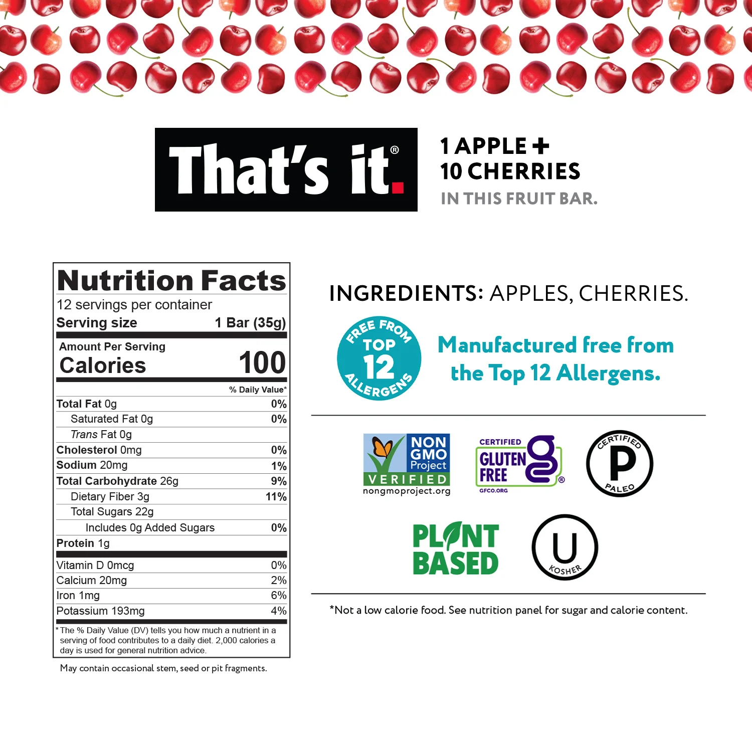 Best Sellers Fruit Bar Variety Pack - Blueberry, Cherry, Fig, Mango & Strawberry (20 Bars) - Image 12