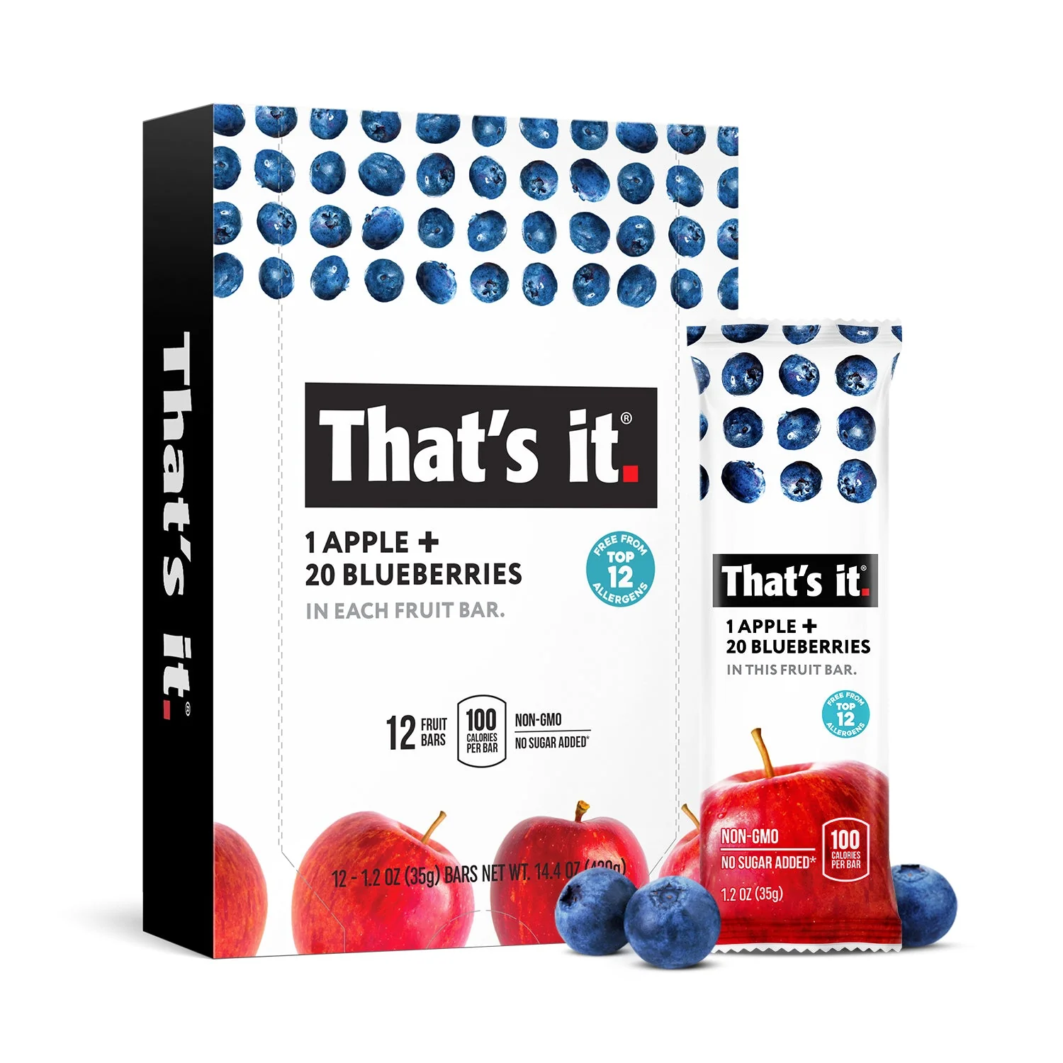 Best Sellers Fruit Bar Variety Pack - Blueberry, Fig & Strawberry (36 Bars) - Image 3