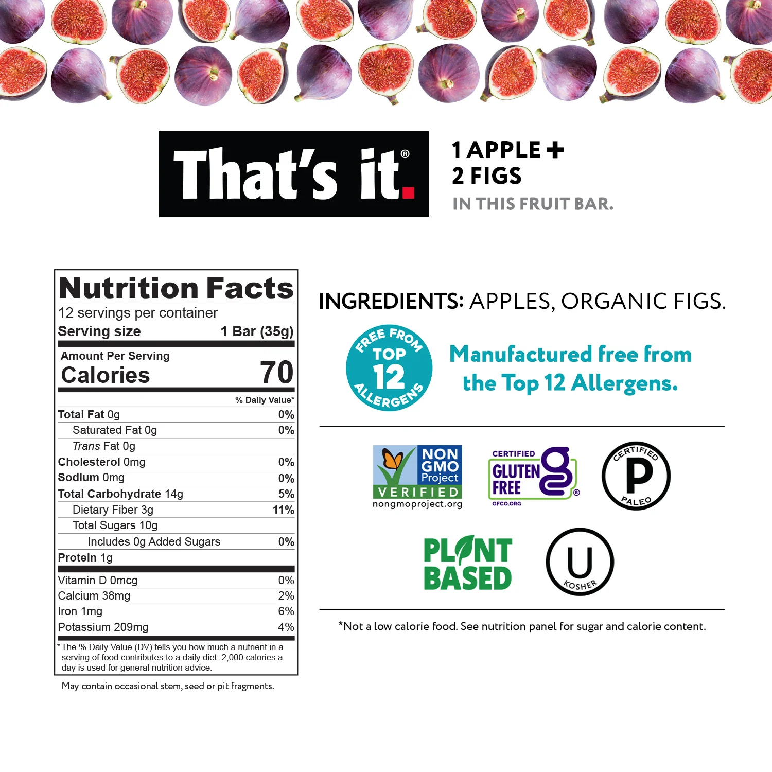 Best Sellers Fruit Bar Variety Pack - Blueberry, Fig & Strawberry (36 Bars) - Image 5