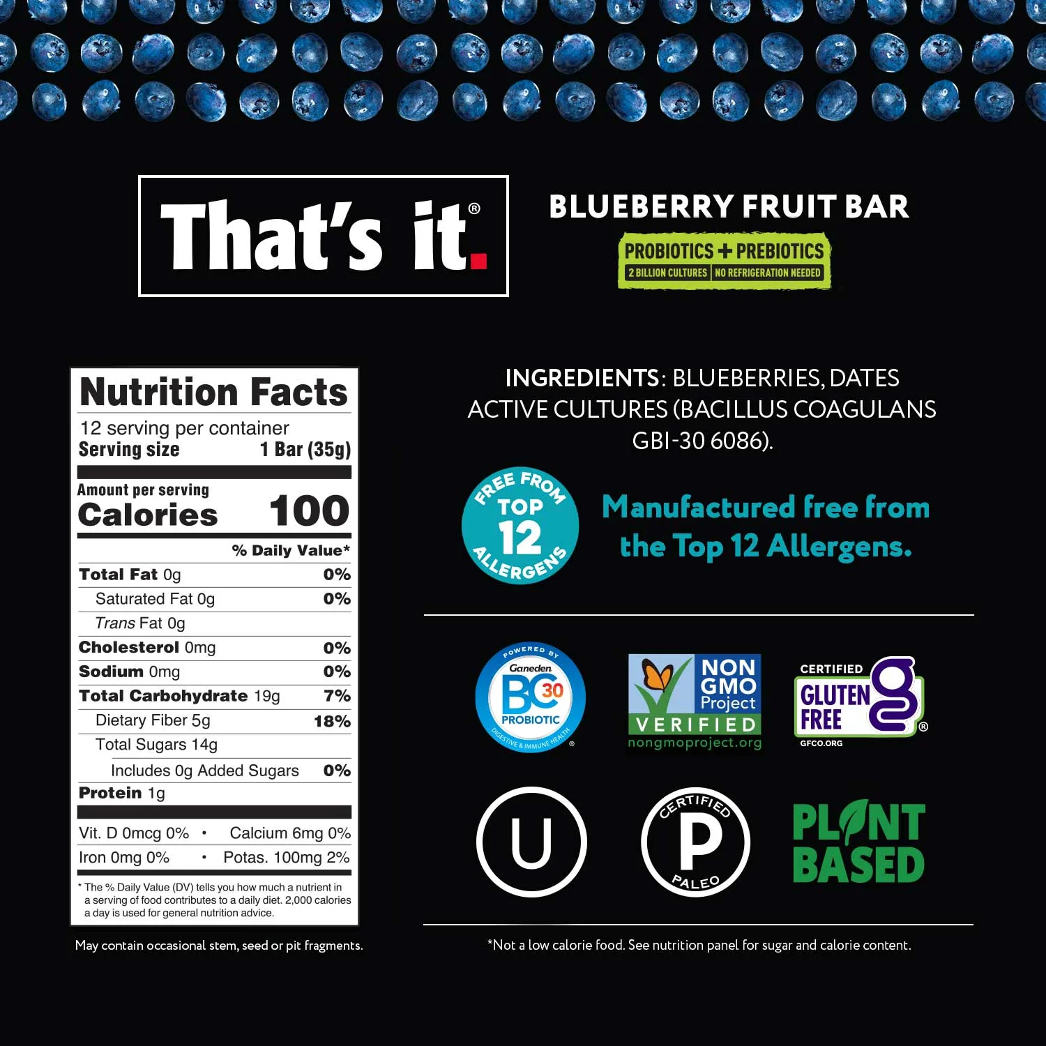 Blueberry Probiotic Fruit Bars - Image 3