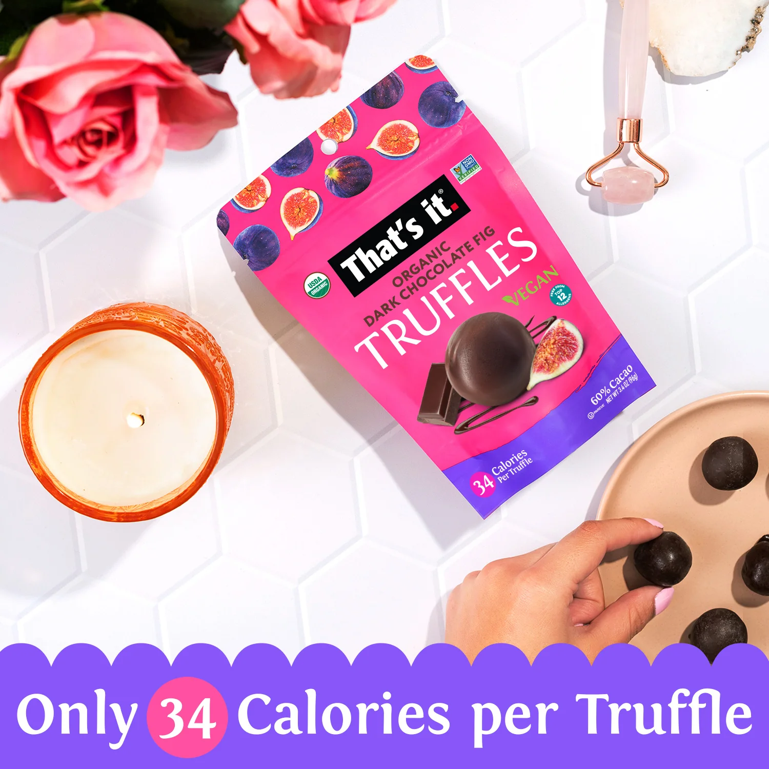 Organic Dark Chocolate Fruit Truffles Variety Pack - Banana, Coconut & Fig (3 Packs) - Image 4